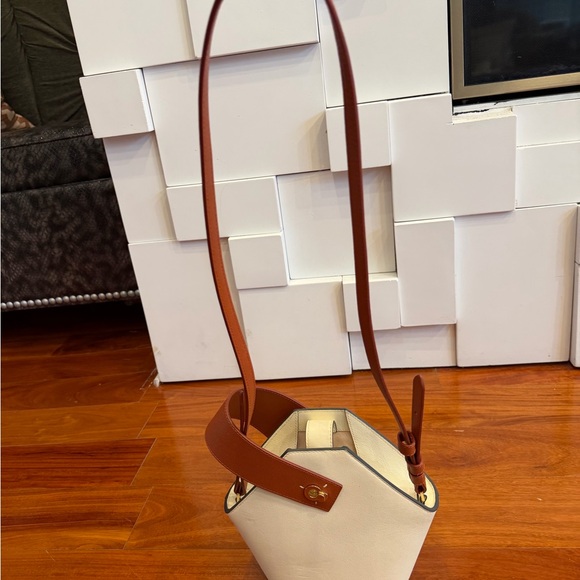 Danse lente mini Johnny bucket bag cream orange brown rust strap crossbody purse - Picture 3 of 7